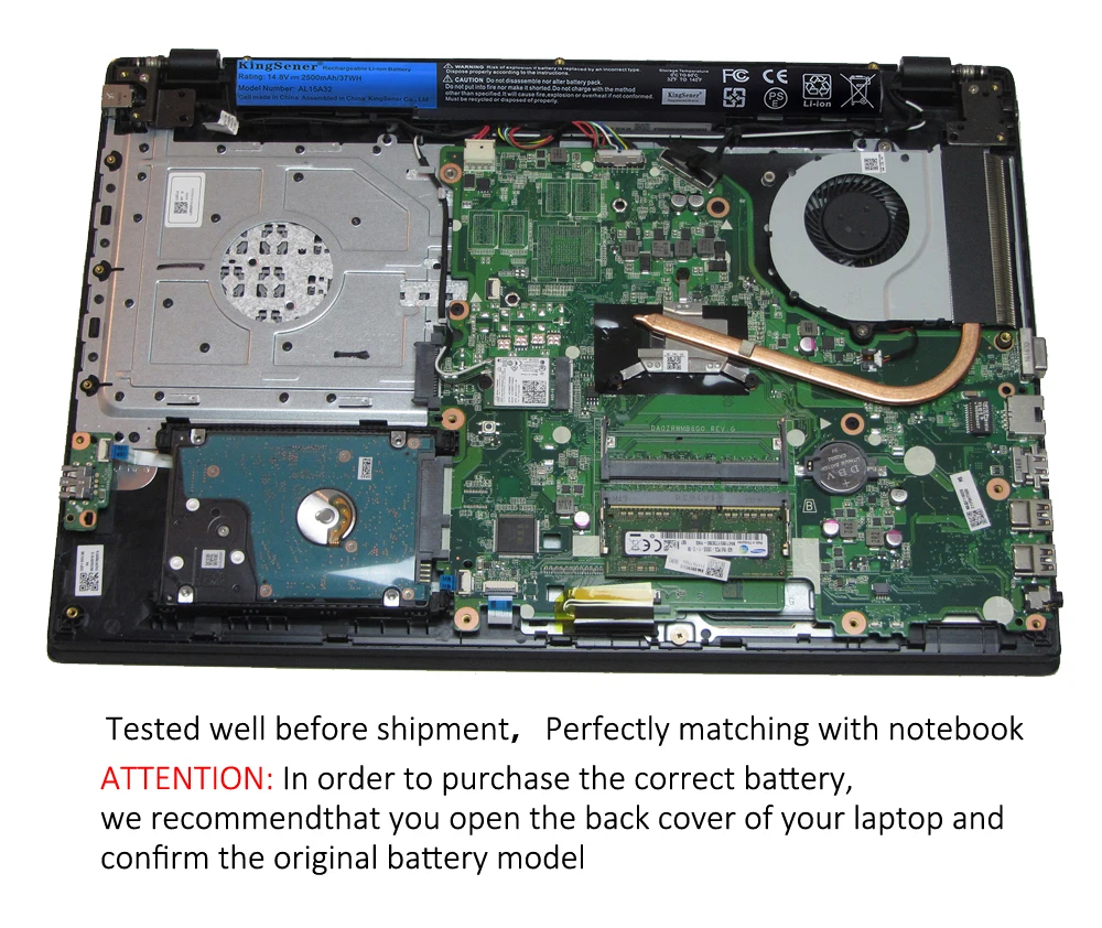 Batteria Sostitutiva AL15A32 Per Acer Aspire E TravelMate | 14.8V, 1800mAh | Compatibile Con Molti Modelli