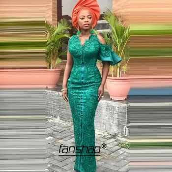 

Plus Evening Dress Back Slit Mermaid Lace Green Robe De Soiree Dubai Saudi Arabic Evening Gown Red Prom Dress vestidos