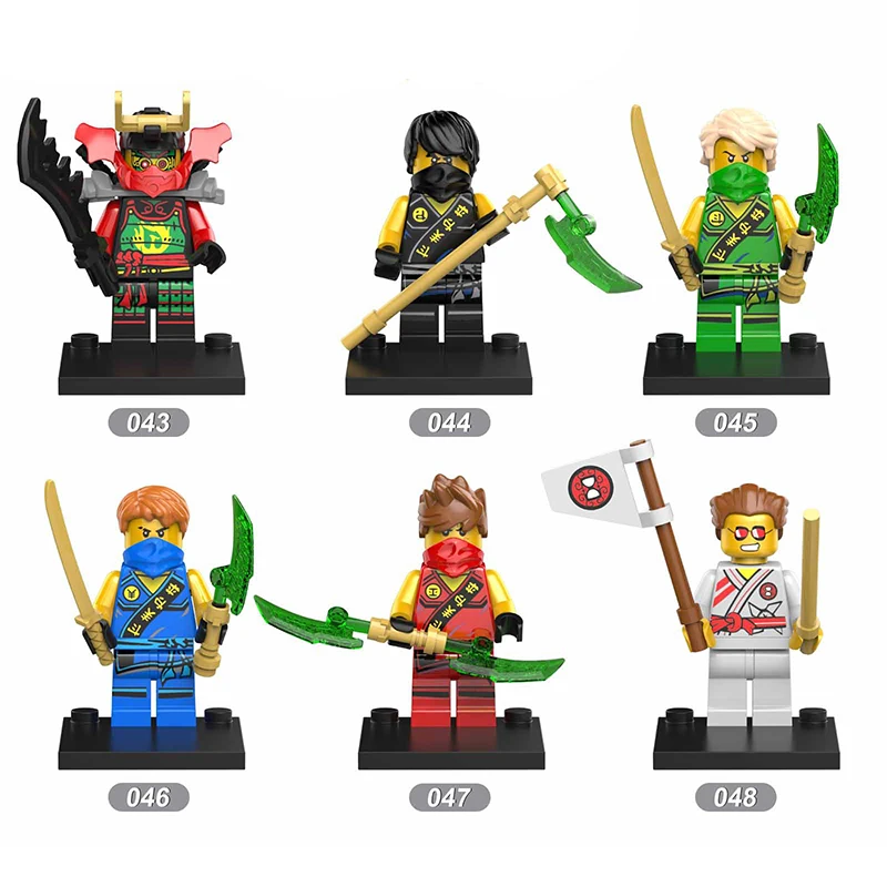 

New Compatible with Legoinglys Ninja Figures Blocks Nya Jay Zane Kai Cole Harumi Samurai X Action Figures Toys For Children