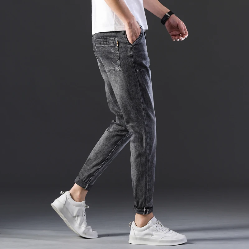 Seller Spring Autumn casual fashion Streetwear Men Jeans  Ankle Zipper Hip Hop Pants hombre Elastic Skinny  Jeans Men Clothing Big Size