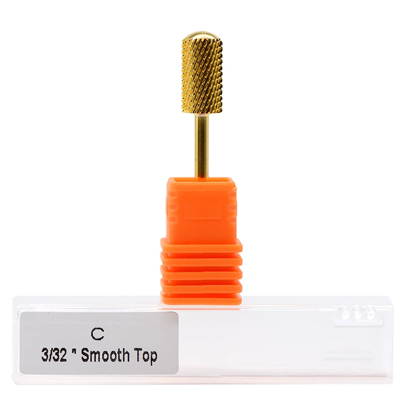 MAOHANG 10PCS/LOT 3/32" Gold Carbide Nail Drill Bit Milling Cutter For Electric Manicure Pedicure Machine Device Tool Remove Gel 3