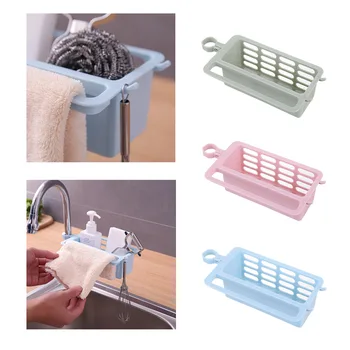 

1PC Dish Drain Soap Brush Organizer Kitchen Sink Sponge Storage Rack Kitchen Bathroom Accessories Towel Rack Holder Plastic