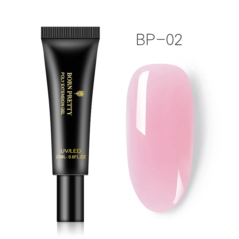 BP-02 BORN PRETTY розовый Обнаженная ногтей быстрое строительство поли гель 20 мл желе Builder палец УФ-гель продолжительного действия лак - Цвет: BP-02