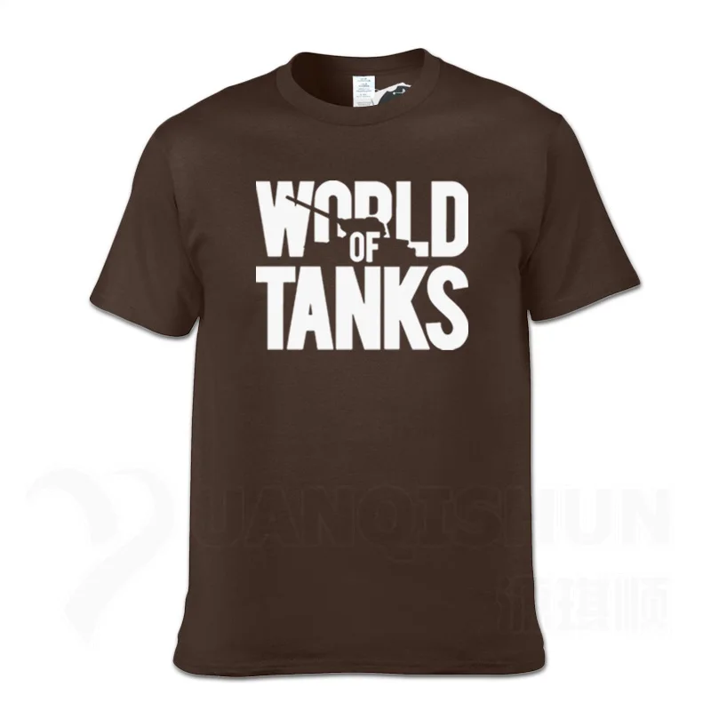 WORLD OF TANKS, Мужская футболка, 16 цветов, чистый хлопок, бутик, футболка, игра, веер, Мужская футболка, Vete, мужская, ts Camisas, повседневные футболки, забавная улица - Цвет: Chocolate  1