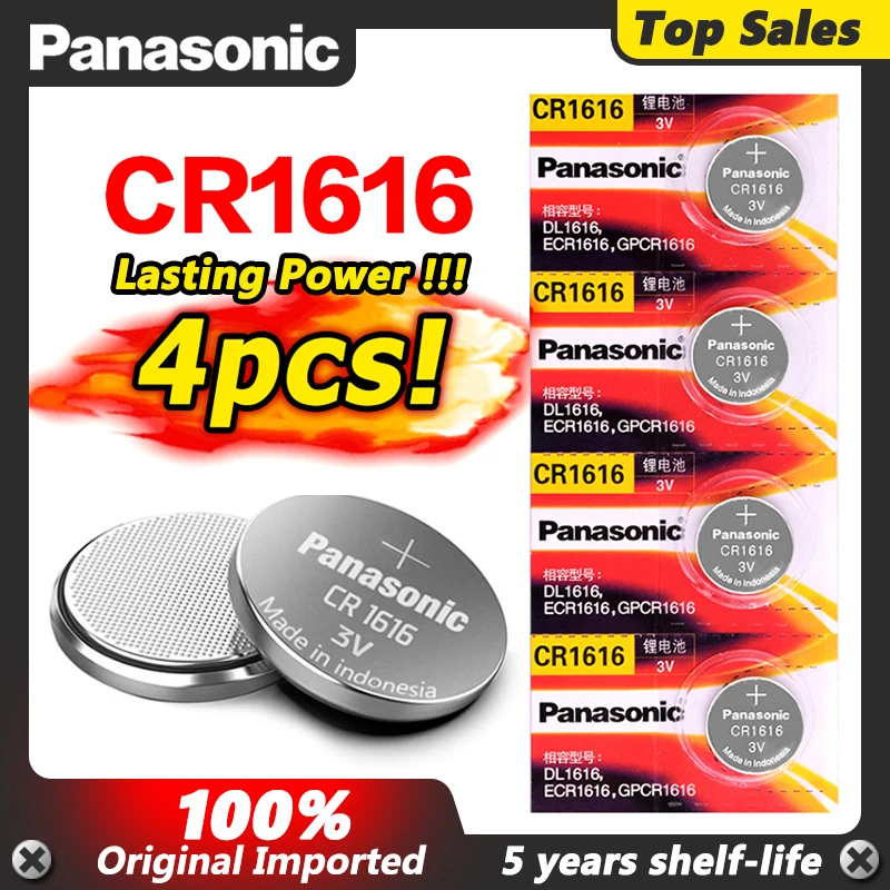 4 шт./лот Panasonic 100% оригинальный CR1616 кнопочный Аккумулятор для часов автомобильный