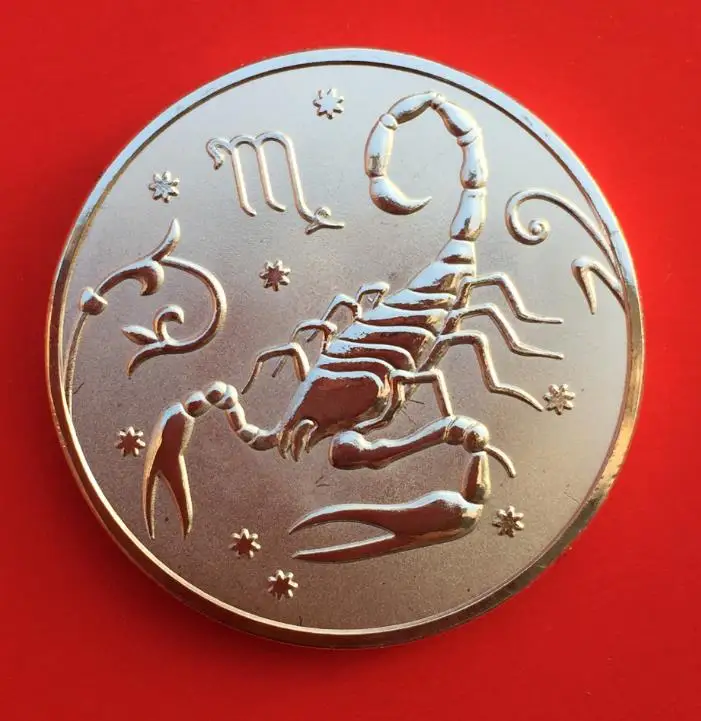 Созвездие Скорпион Зодиак позолоченная монета памятная значок медаль коллекция