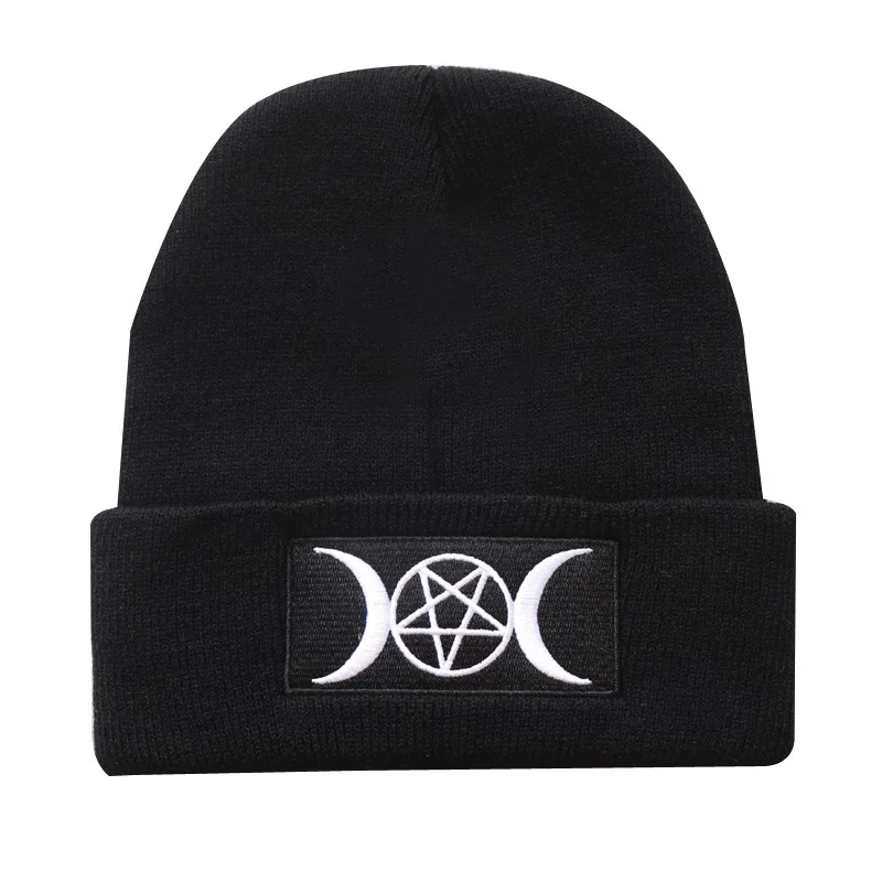 skully with a brim Newest Gothic Beanies Skullies Wicca Knitted Hat Bonnet Cap Men Skiing Warm Unisex winter toque