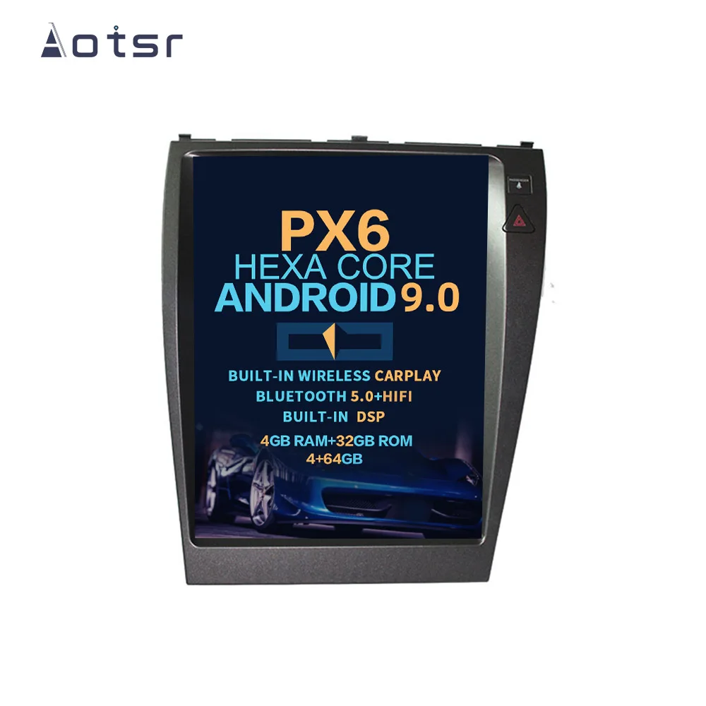 

Автомобильный мультимедийный плеер Aotsr Tesla 12,1, вертикальный экран, Android 9,0, DVD, GPS-навигация для LEXUS ES ES240, ES350, ES330 2006-2012