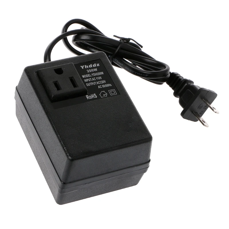 Drop Ship 200W AC 110V to 220V Step Down Transformer Convert Travel Power US Plug Adapter