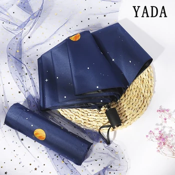 

YADA Creative Star Universe Series Umbrella Fold Rainy Stellar Planet Umbrella UV Rainproof Sun Parasol Umbrellas Female YD237