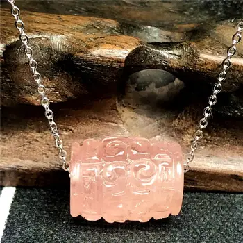 

16x13mm Top Natural Pink Morganite Pendant Necklace Jewelry For Woman Lady Man Berry Crystal Beads Stone 925 Silver Chains AAAAA
