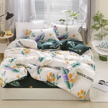

Tropical Leaves Plants Print 4pcs Kid Bed Cover Set Duvet Cover Adult Child Bed Sheet Pillowcase Comforter Bedding Set 61014