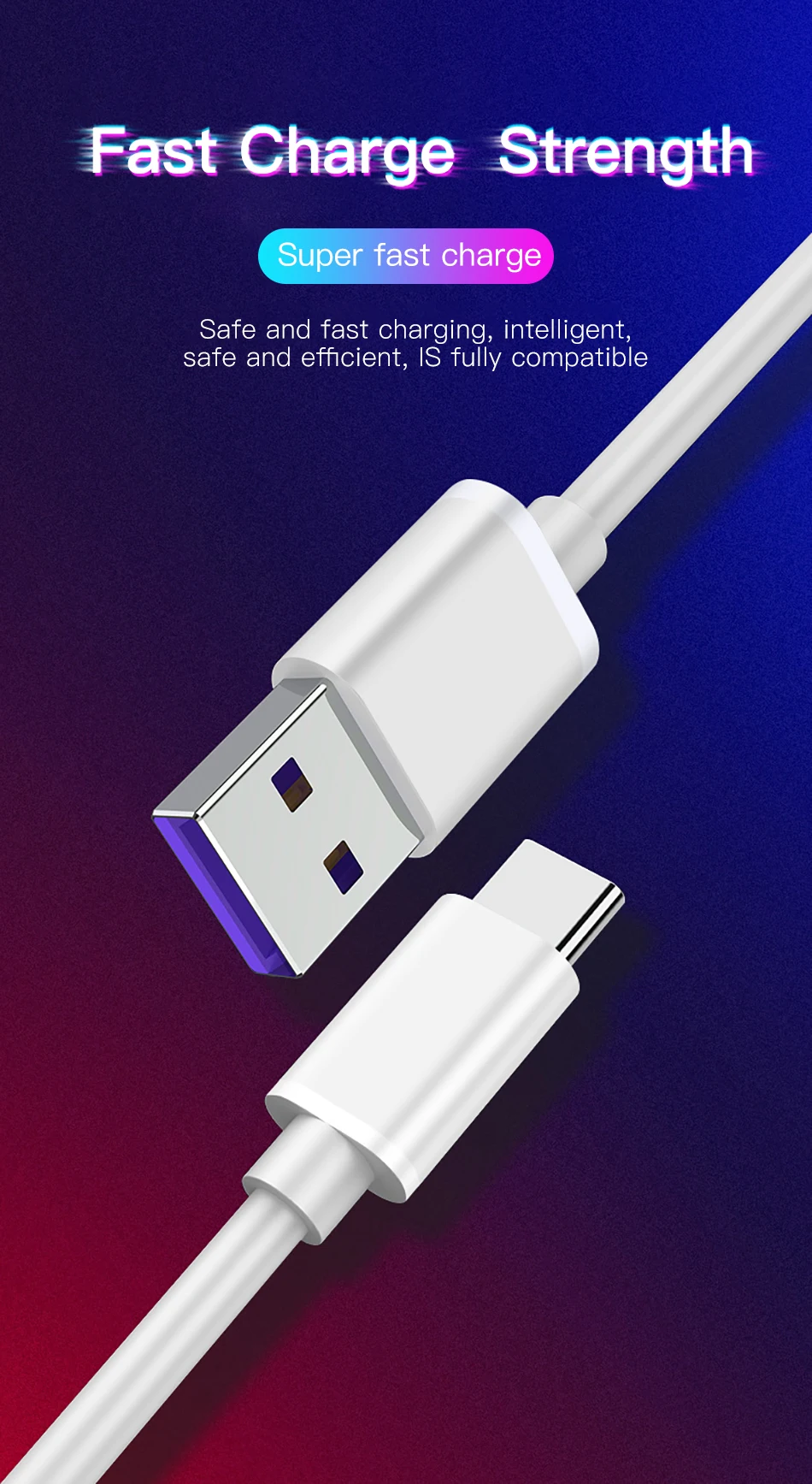 !ACCEZZ 5A USB Type C Fast Charging Cable For Huawei P30 P20 Mate 20 Pro SamSung S10 For Xiaomi Mi9 Mix 3 Quick Charge Data Cord (1)