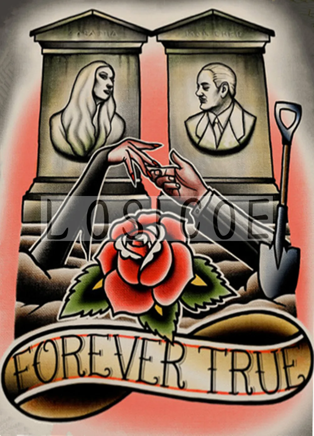 Ретро-постер из крафт-бумаги FOREVER TRUE 30 х42 см татуировки художественные наклейки