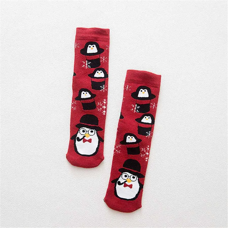 Осенне-зимние теплые махровые носки с петельками и рисунками животных в японском стиле для колледжа повседневные милые носки Рождественский подарок