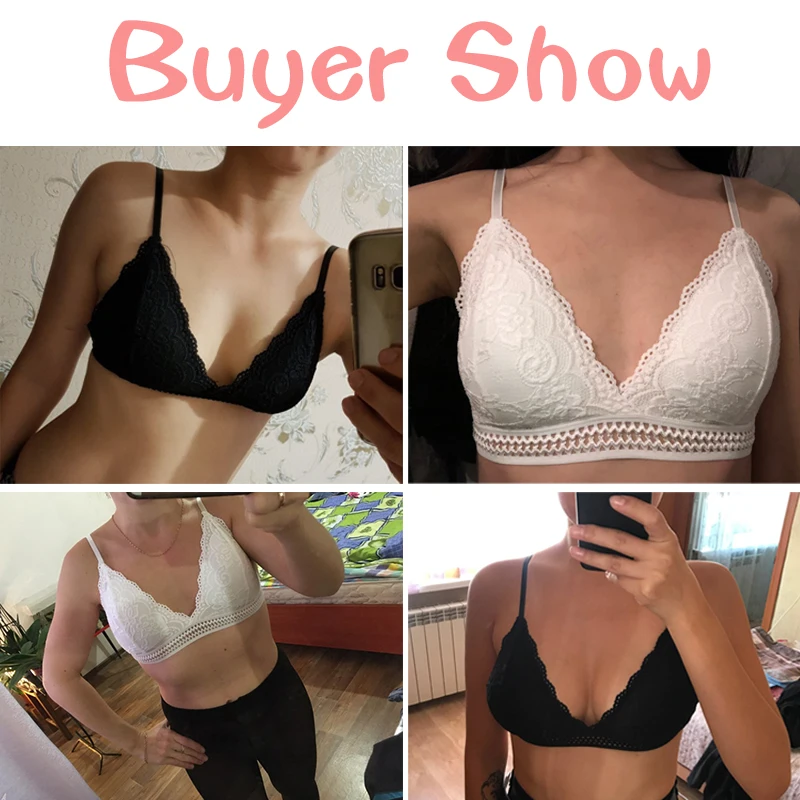 1/2PCS Women Bralette French Style Lace Bra Girls Triangle Cup Lingerie Deep V Wireless Underwear Soft Thin Seamless Bra strapless push up bra