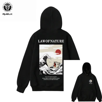 

RUELK New Men's Funny Cat Tide Print Hoodie 2020 Winter Fashion Style Hip Hop Casual Sweatshirt Street Clothing