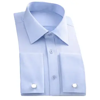 

Fashion Men French Cuff Long Sleeve Cotton Business Shirt with Cufflinks Cotton Business Shirt Top with Cufflinks Fashion Men