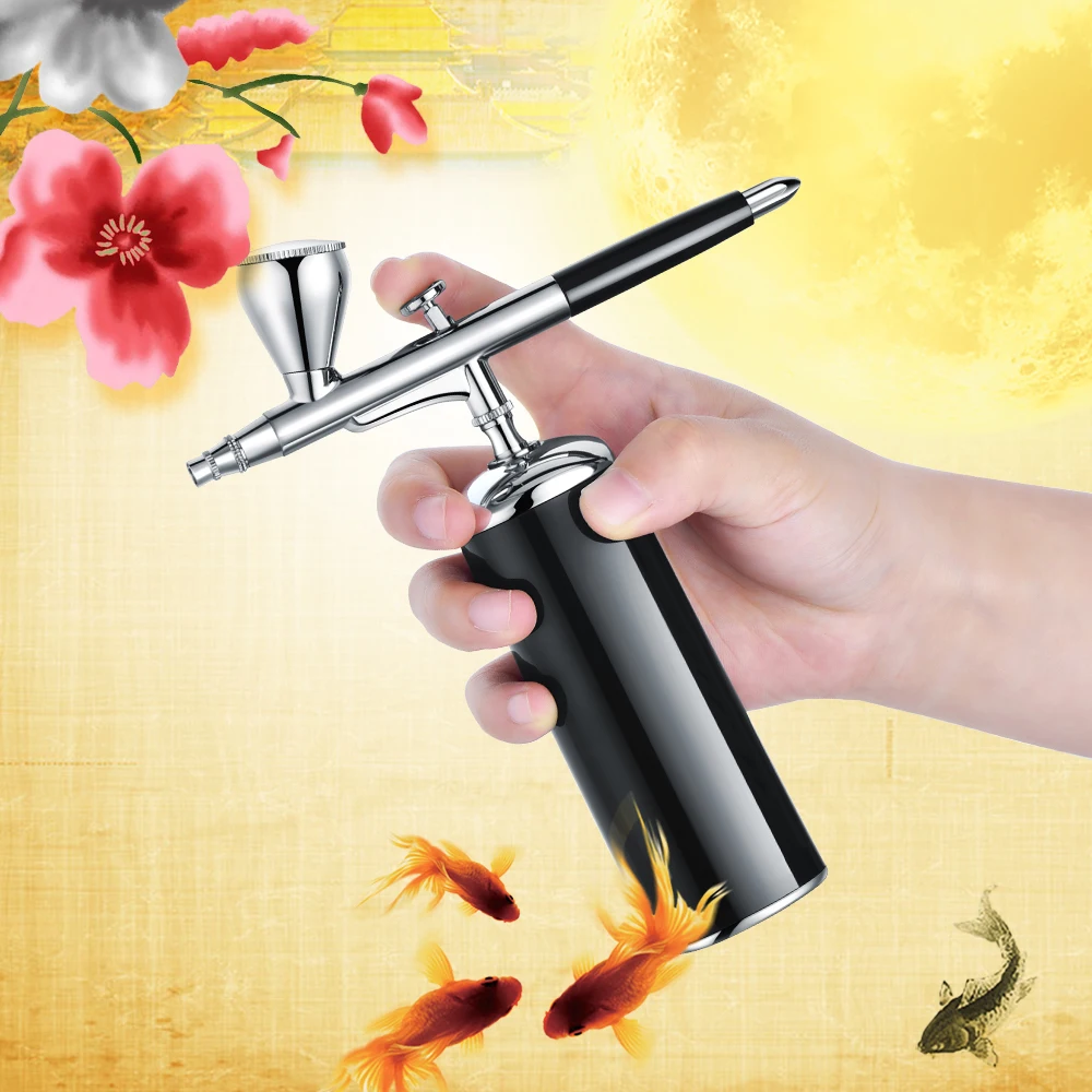 

Upgraded Auto Mini Airbrush Kit with Compressor 0.3mm Nozzles Portable Handheld Single-Action Cordless Gun Set For Tattoo DIY