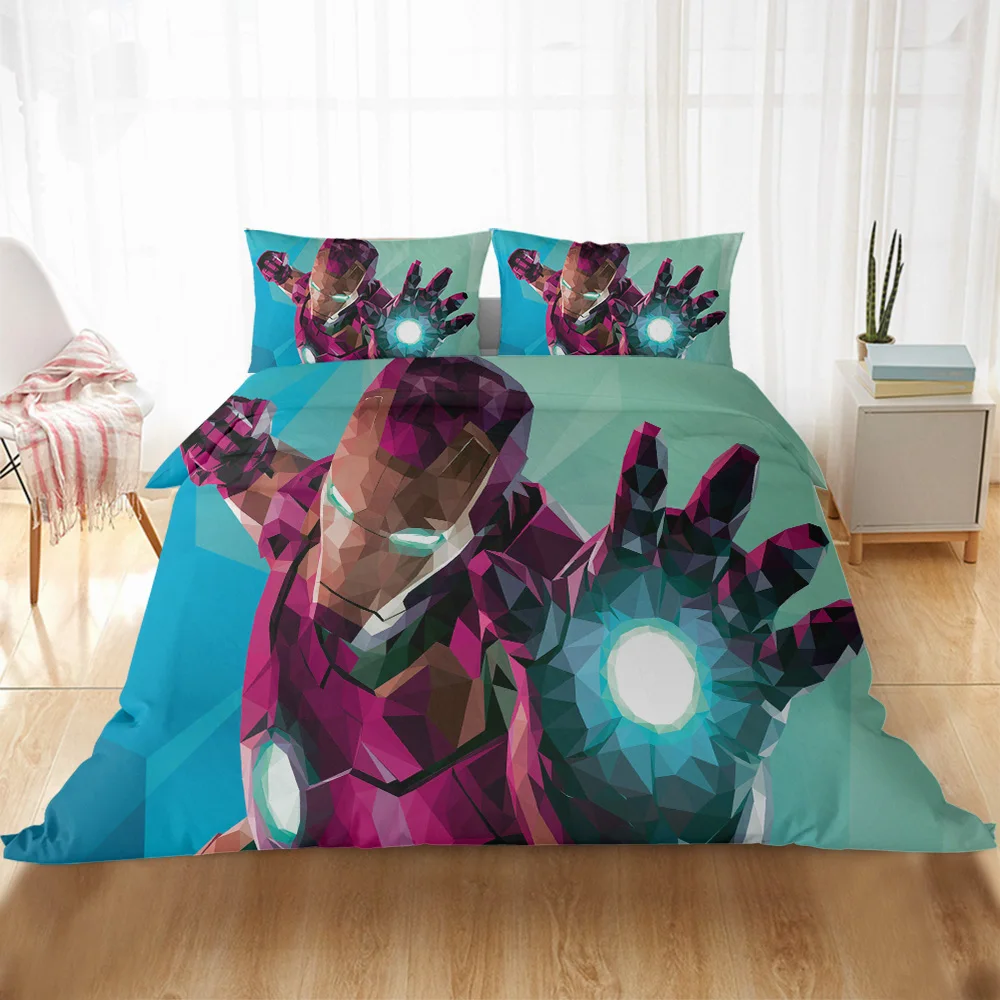 3D Iron Man Bedding Sets Fashion Duvet Cover Set Single Double Queen