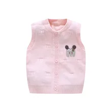 Осенняя одежда стильный цветной Хлопковый вязаный жилет для мальчиков и девочек детский жилет в Корейском стиле; Лидер продаж