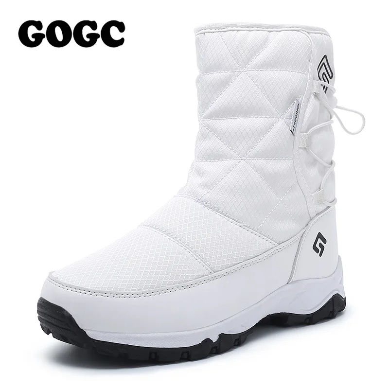 G9905-2 GOGC ботинки женские; сапоги женские; зимняя обувь женская; ботильоны женские; обувь женская; зимние женские сапоги; зимняя обувь; обувь полусапожки; женские зимние ботинки; дутики женские; белые полусапожки; G9905 - Цвет: G9905-2