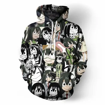 

Asui Tsuyu Midoriya Izuku OCHACO URARAKA Hoodies Jackets Cosplay 3D printed Hero Academia Todoroki Shoto Hoodies Sweatshirts