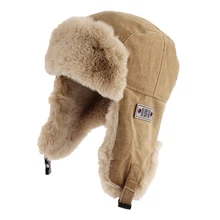 

2020 Promotion Outdoor Russian Hat Women's New Winter Fashion Labeling Pilot Men's Faux Rabbit Hair Warm Bomber Trapper Ushanka