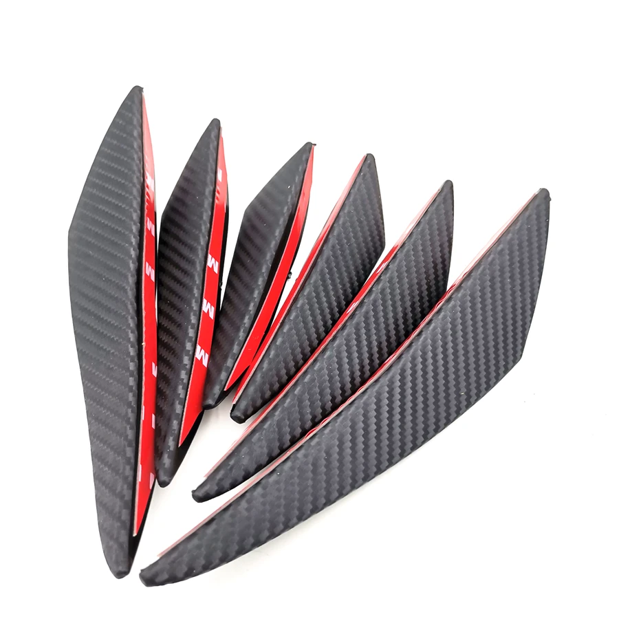 

6pcs/lot Carbon Fiber Look Car Front Bumper Fins Spoiler Wing Lip Splitter Universal