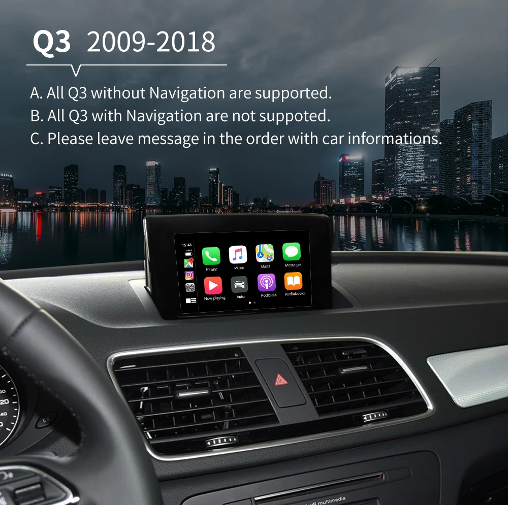 Carlinkit беспроводной/проводной декодер Apple Carplay для Audi Q3 MMI 2013- muItimedia интерфейс CarPlay Android автоматический комплект модернизации