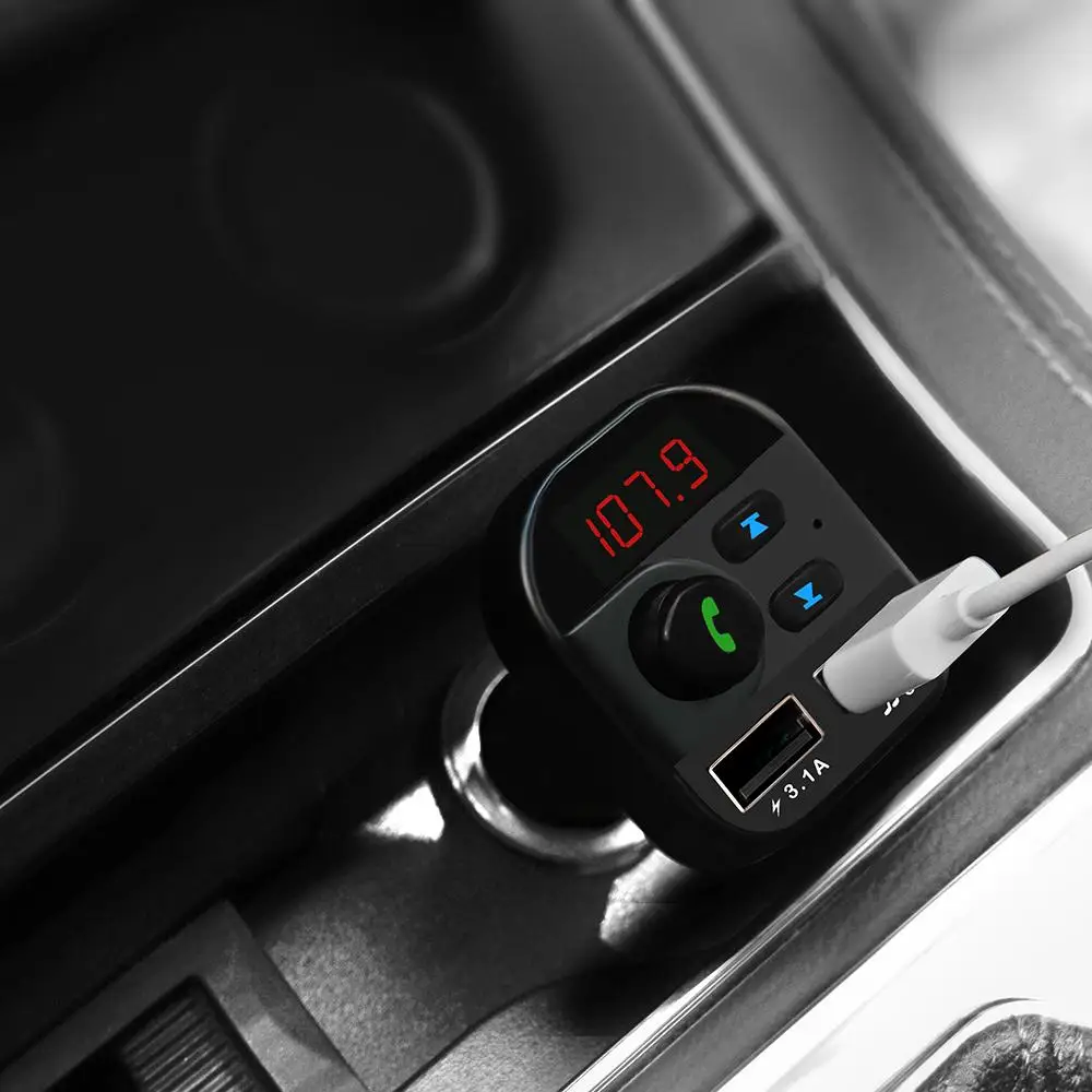 USB AUX Bluetooth 5,0, автомобильный беспроводной аудио плеер, приемник, комплект, fm-передатчик, ЖК-дисплей, цифровой преобразователь напряжения, USB зарядное устройство, mp3-плеер