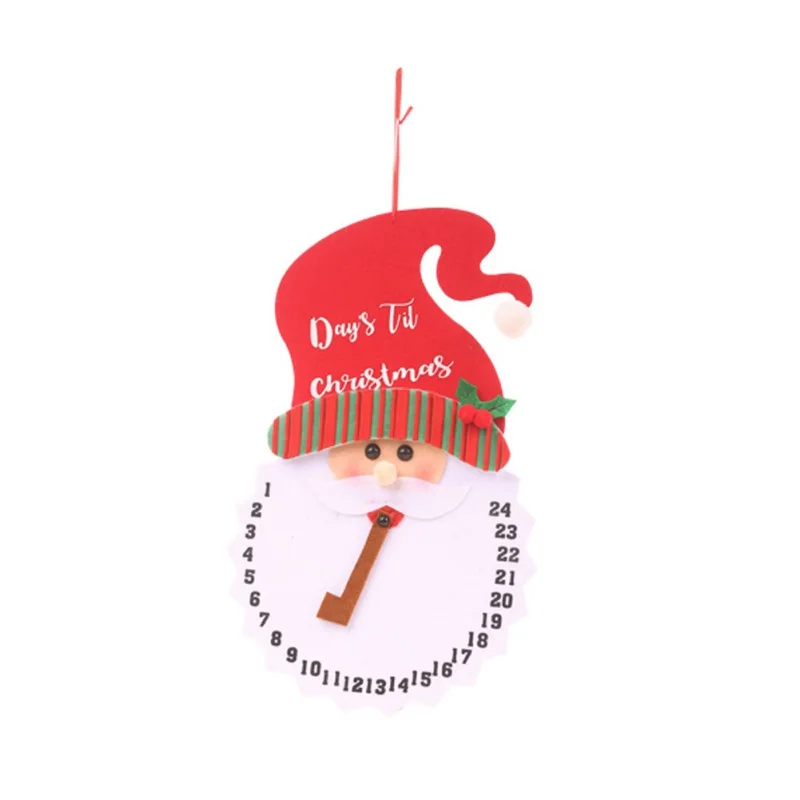 Рождественские часы для обратного отсчета времени календари нетканые Санта-Клаус/Снеговик подвесные украшения вечерние - Цвет: Santa Claus