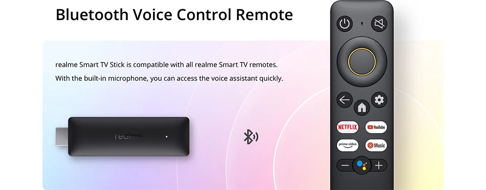 realme 4K Smart TV Stick 1080P Global Version 1/2GB RAM 8GB ROM ARM Cortex A35 Quad Core Bluetooth 5.0 Google TV Stick Android