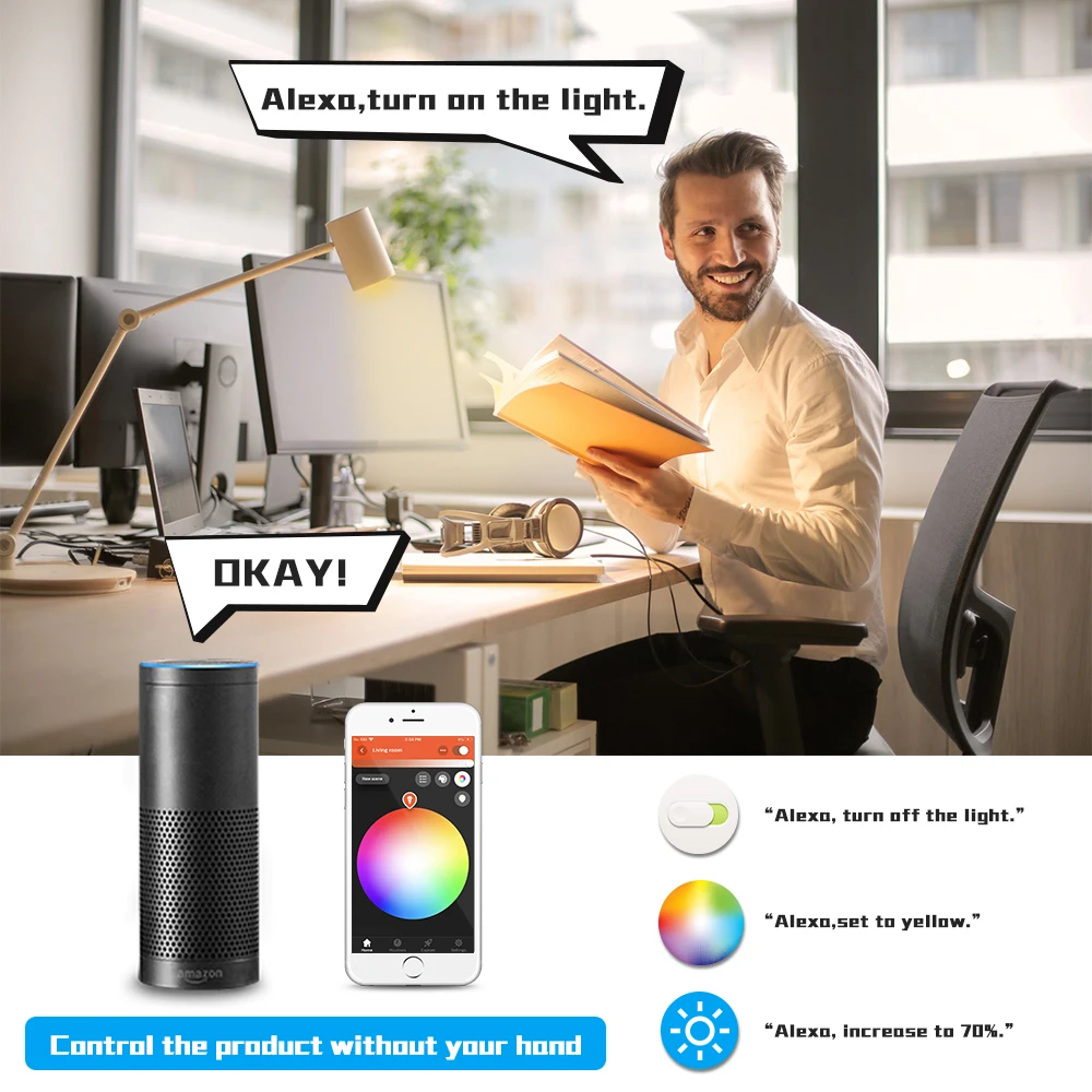 Светодиодная RGB лампа Zigbee 6 Вт совместима с Echo Plus Philips HUE шлюзом SmartThings|Комплекты