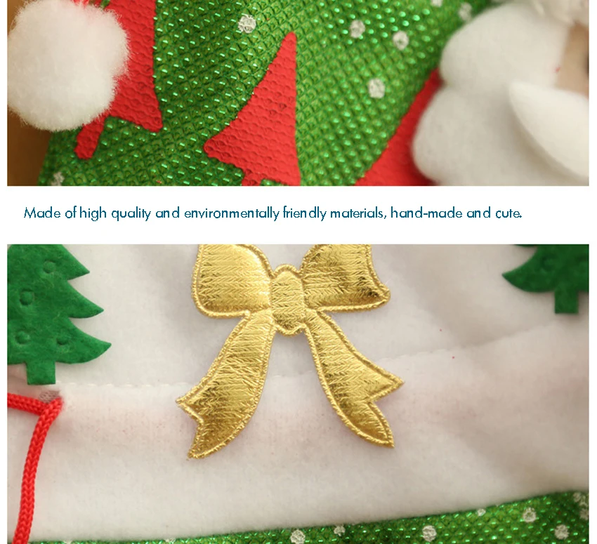 Christmas Candy Handbag Fabrics Portable Cute Xmas Gift Bags Santa Claus/Snowman Handbag Christmas Ornaments Home Decoration