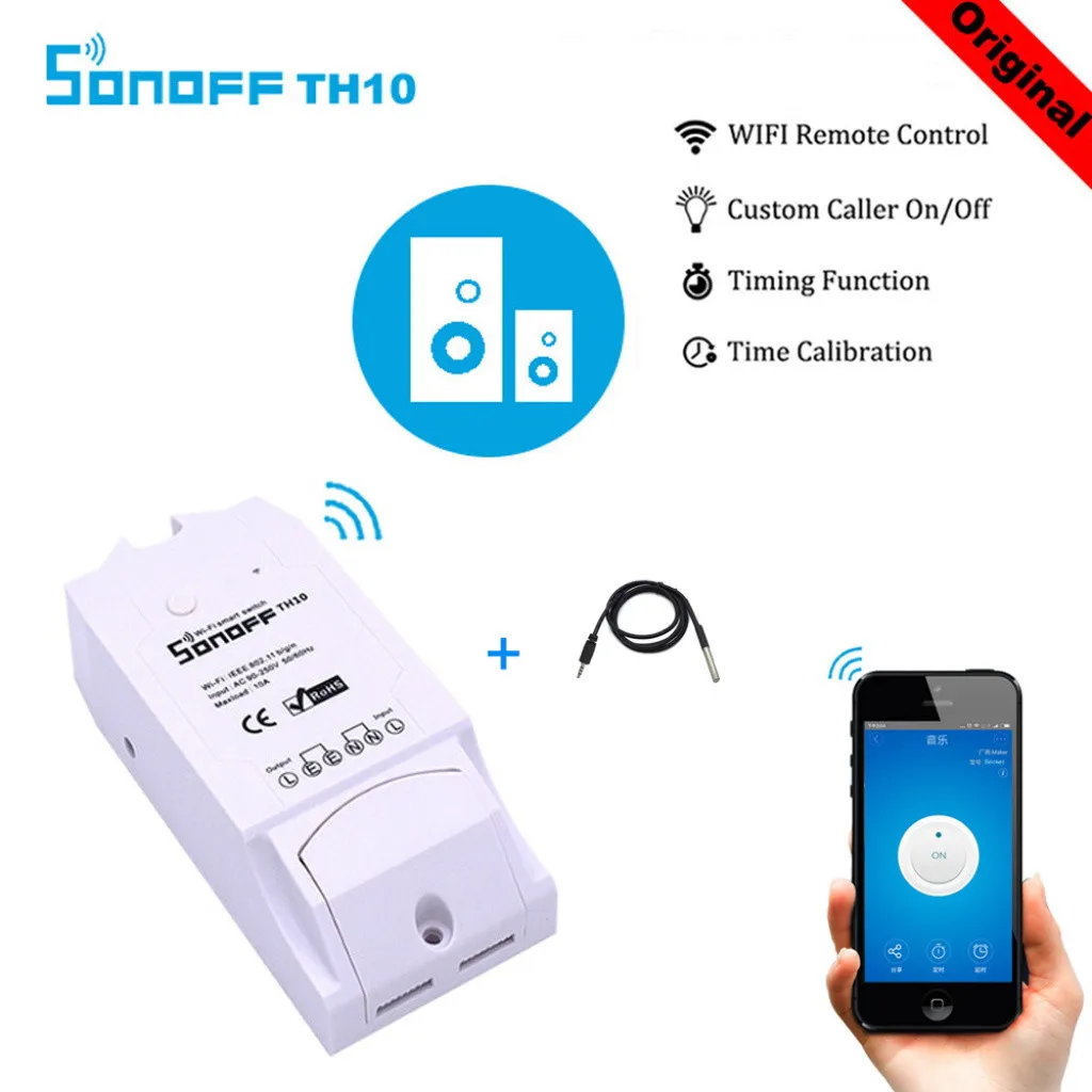 Sonoff TH16/TH10 умный Wifi переключатель мониторинга температуры и влажности умный датчик Автоматически поворачивает три температурных монитора