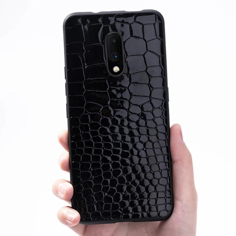 

business case for oneplus 7 Pro Genuine Leather shockproof silicone edge 1+6t case cover original one plus 6 6t 5t 7Pro case