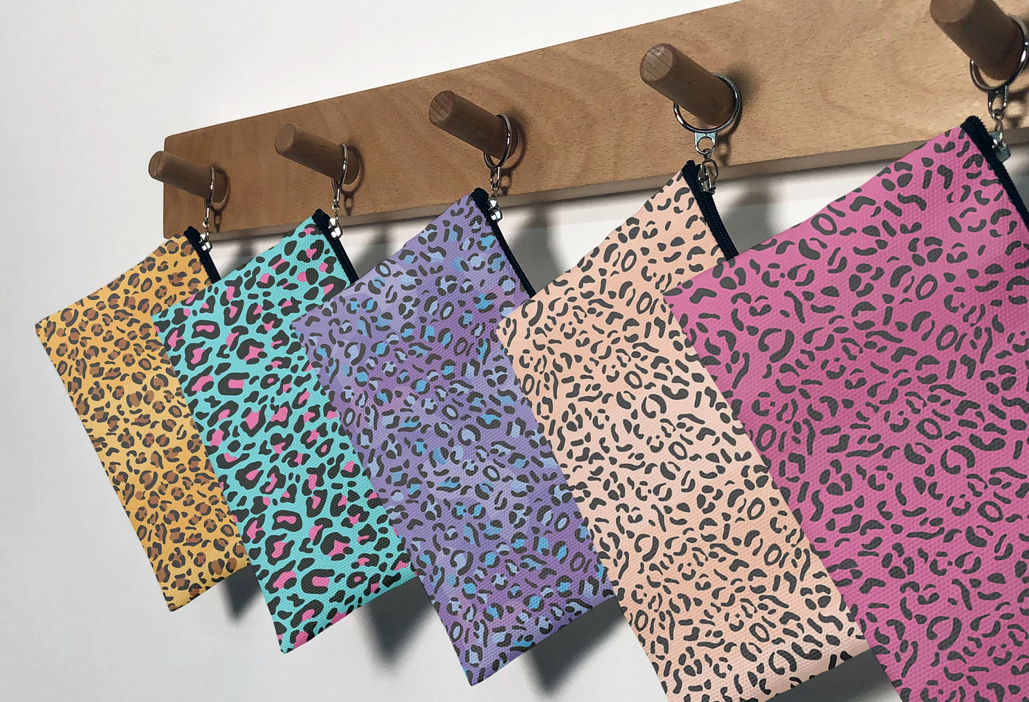 New Design Animal Skin Print Canvas Coin Bag Leopard Print Lipstick Key Daily Storage Bag Party Travel Casual Portable Clutch