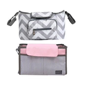 

2x Baby Stroller Accessories BagUniversal Cup Bag Baby Stroller Organizer Toy Diaper Pocket