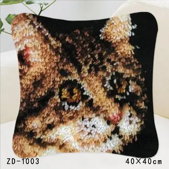 

Latch Hook Pillowcase Tapestry Kit Animals Crochet Cat Hook Embroidery Pillow Knooppakket DIY Needlework Embroidery Pillow Cover