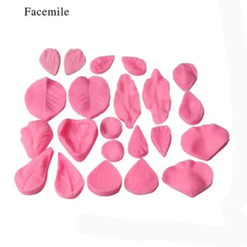 

22PCS Silicone Petal Leaf Mold Floral Fudge Mold Chocolate Mold Fondant Cake Decorating Tool