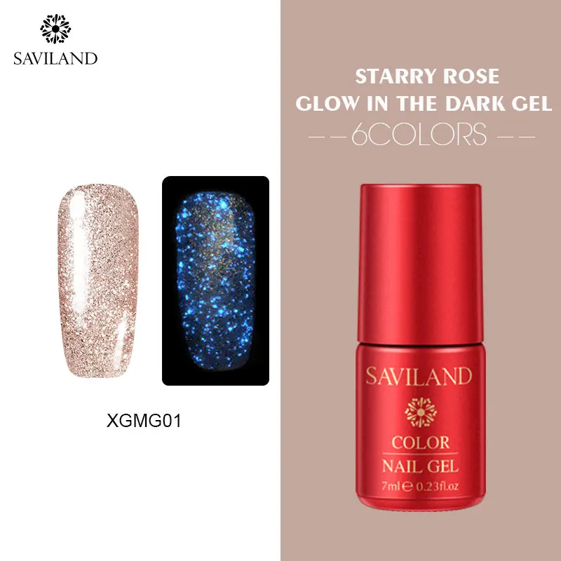 XGMG01 SAVILAND красный блестящий Гель-лак для ногтей звезда гель светящийся гель лак светится в темноте замочить от УФ; светодиоды; ногти искусство нужно праймер пальто - Цвет: XGMG01