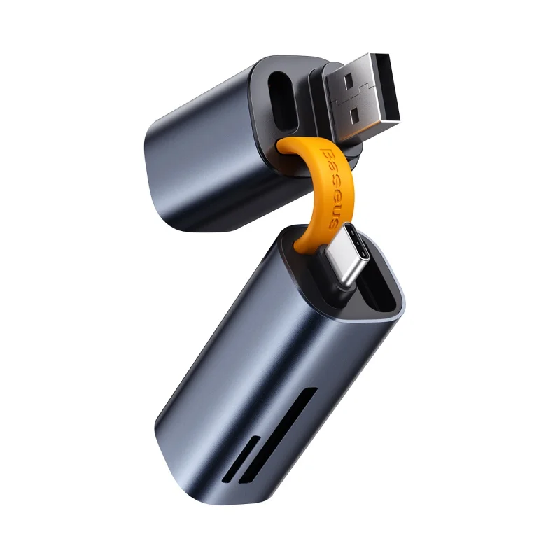 Baseus кард-ридер type C USB 3,0-SD TF Micro SD адаптер для портативных ПК Аксессуары OTG кардридер телефон мини SD кард-ридер - Цвет: Dark Blue