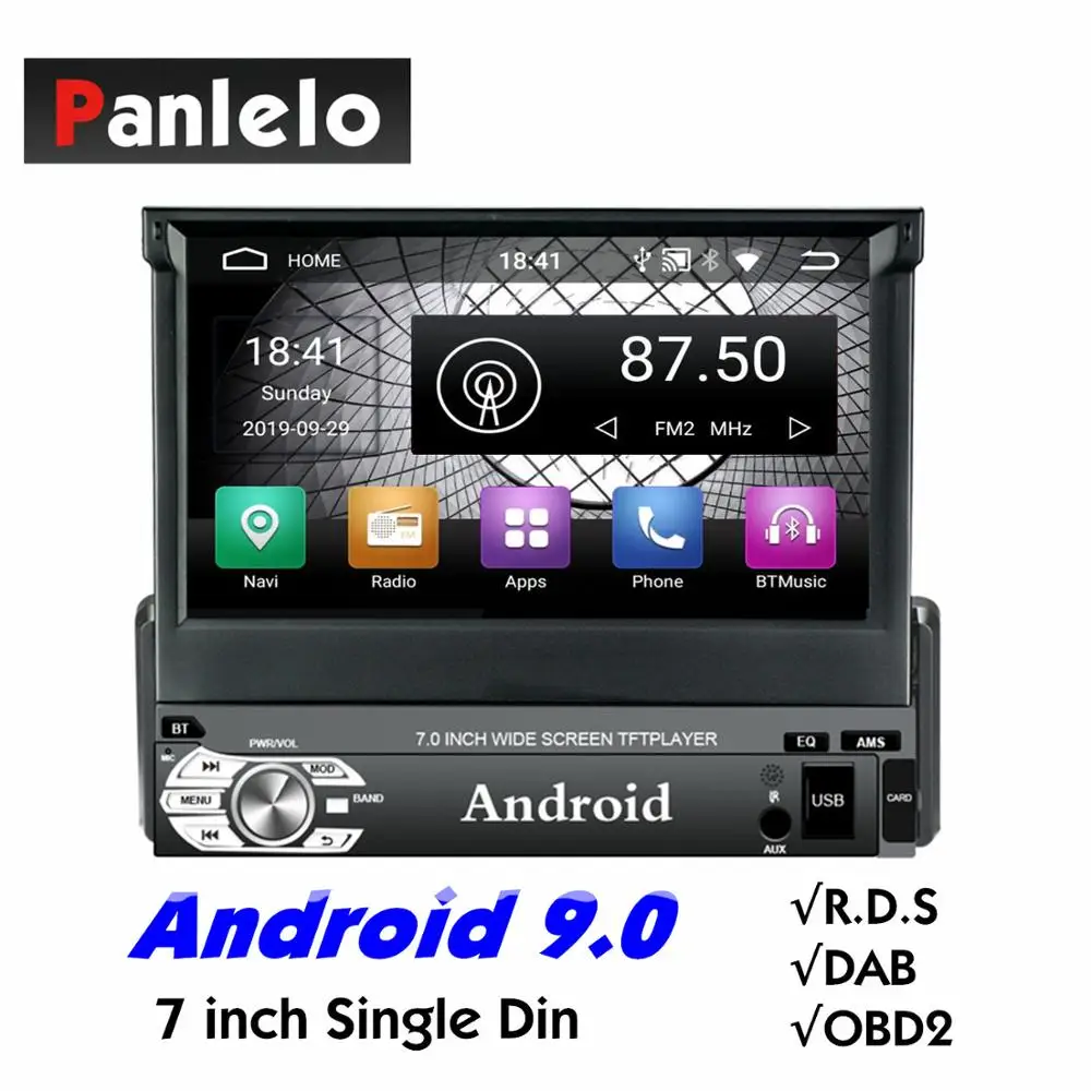 Автомобильный стереопроигрыватель Panlelo T3 1 Din Android 9 0 музыкальный проигрыватель 7