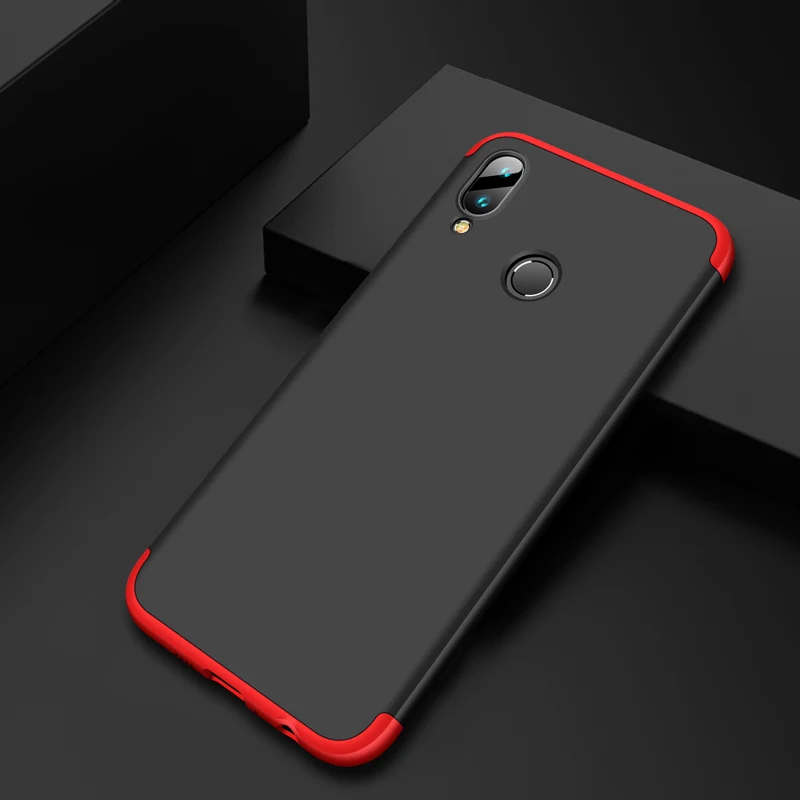 360 градусов чехол для huawei Y9 Y7 Y6 Pro Prime /Nova 2 Lite чехол 3 в 1 Жесткий PC защитный матовый чехол