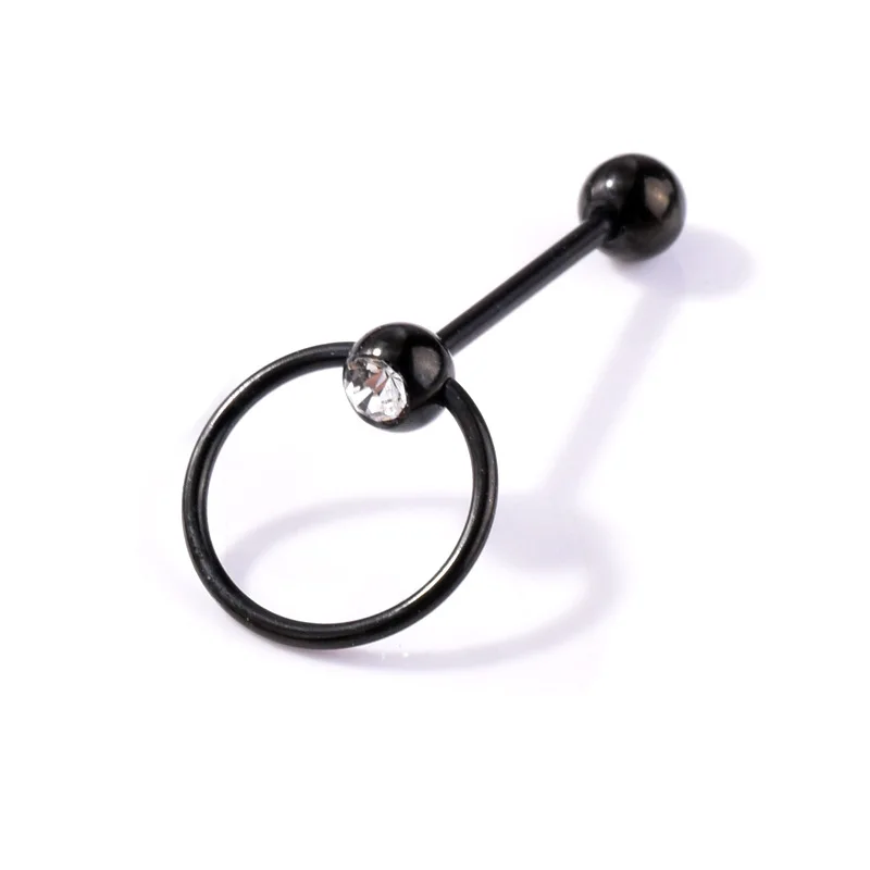 New Fashion 316L Stainless Steel Heart Barbell Tongue Button Ring Bar Surgical Piercing Sexy Body Piercing Jewelry - Окраска металла: 5