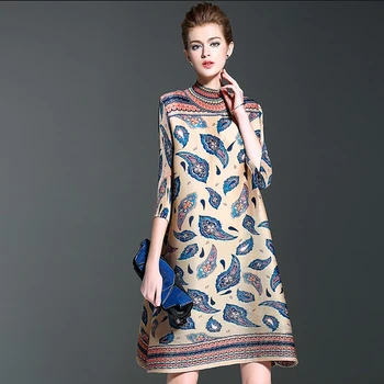 

SuperAen 2020 Spring and Autumn New Women Dress Fashion Printing Three Quarter Sleeves Ladies Dress Pluz Size Women Clothing