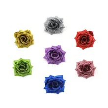 6 дюймов сверкающие искусственные бутоны розы 3D поддельные цветы Рождественские Свадебные украшения для дома