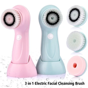 

3 In 1 Electric Rotating Facial Cleanser Brush Face Massage Blackhead Acne Remover Skin Care Deep Cleaning Facial Massager Brush