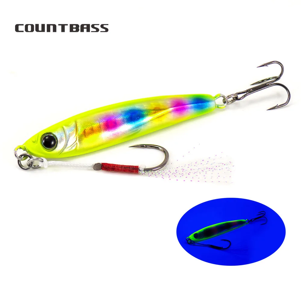 Countbass Sniper 3PCS 15g 25g 35g 45g 65g Metallguss Pesca Jigging Köder UV Farbe erhältlich Angeln Jigs mit Assist Haken